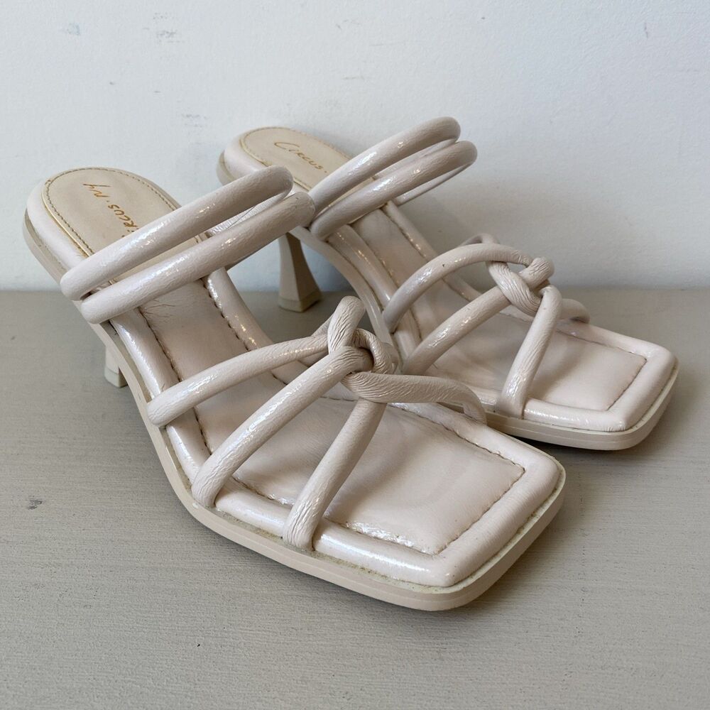 Circus NY Savanna Strappy Sandal Women's Size 6.5 Cream Square Toe